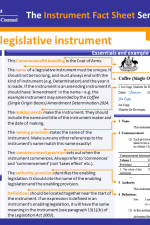 Fact Sheet Essentials of Legislative Instruments